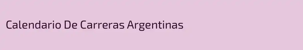 Calendario De Carreras Argentinas